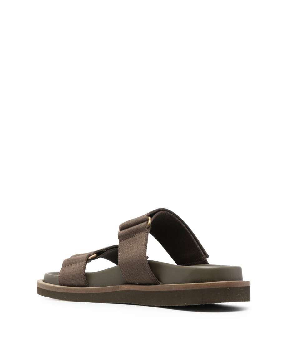 Shop Uma Wang Touch-strap Slip-on Sandals In Brown