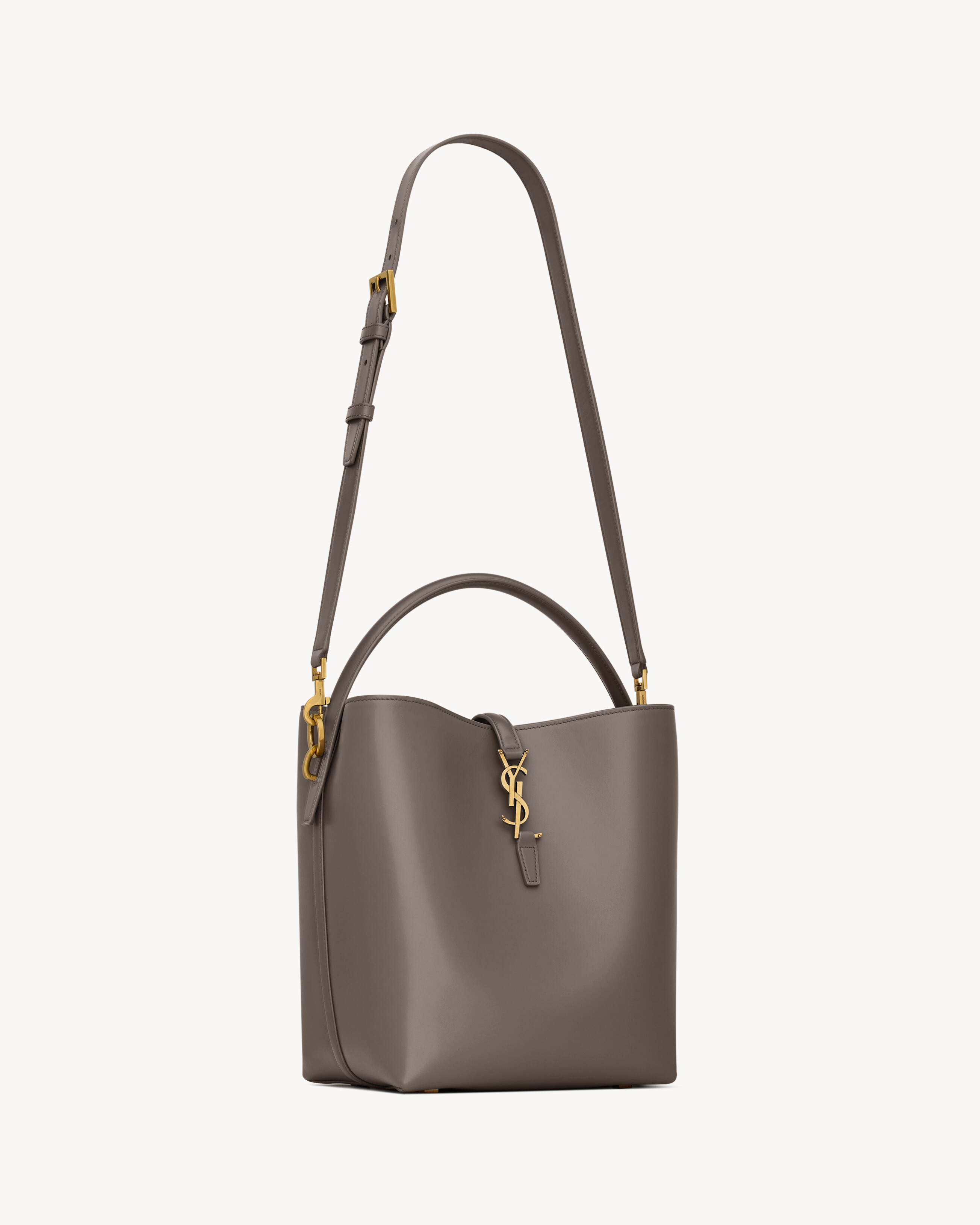 Saint Laurent Handle Shoulder Bag In Gray