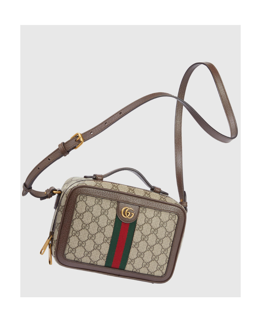 Gucci Ophidia Monogram-pattern Messenger Bag In Nude