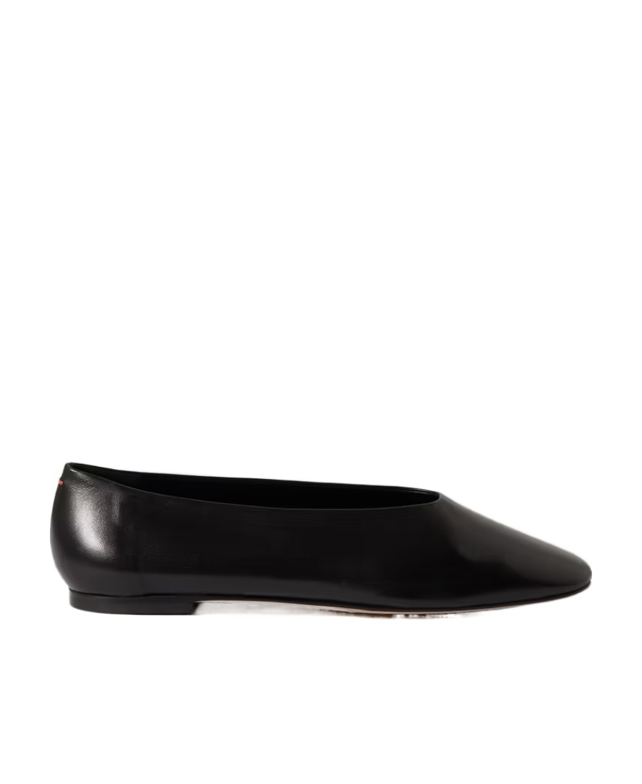 Aeyde Kirsten Leather Ballerina Shoes In Black
