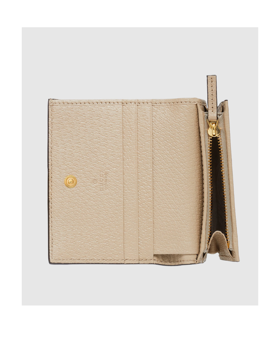 Gucci Ophidia Gg Card Case Wallet In Nude