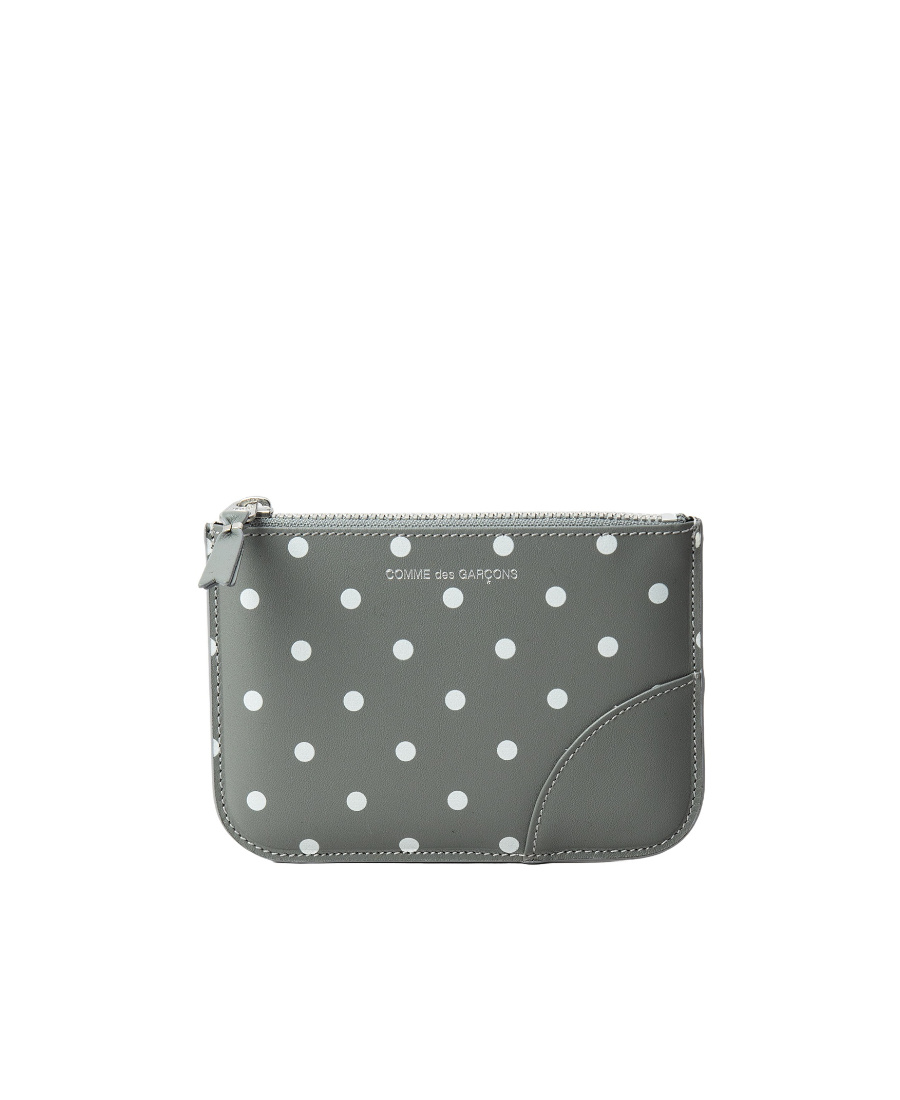 Comme Des Garçons Strap Printed Zipper Wallet In Gray