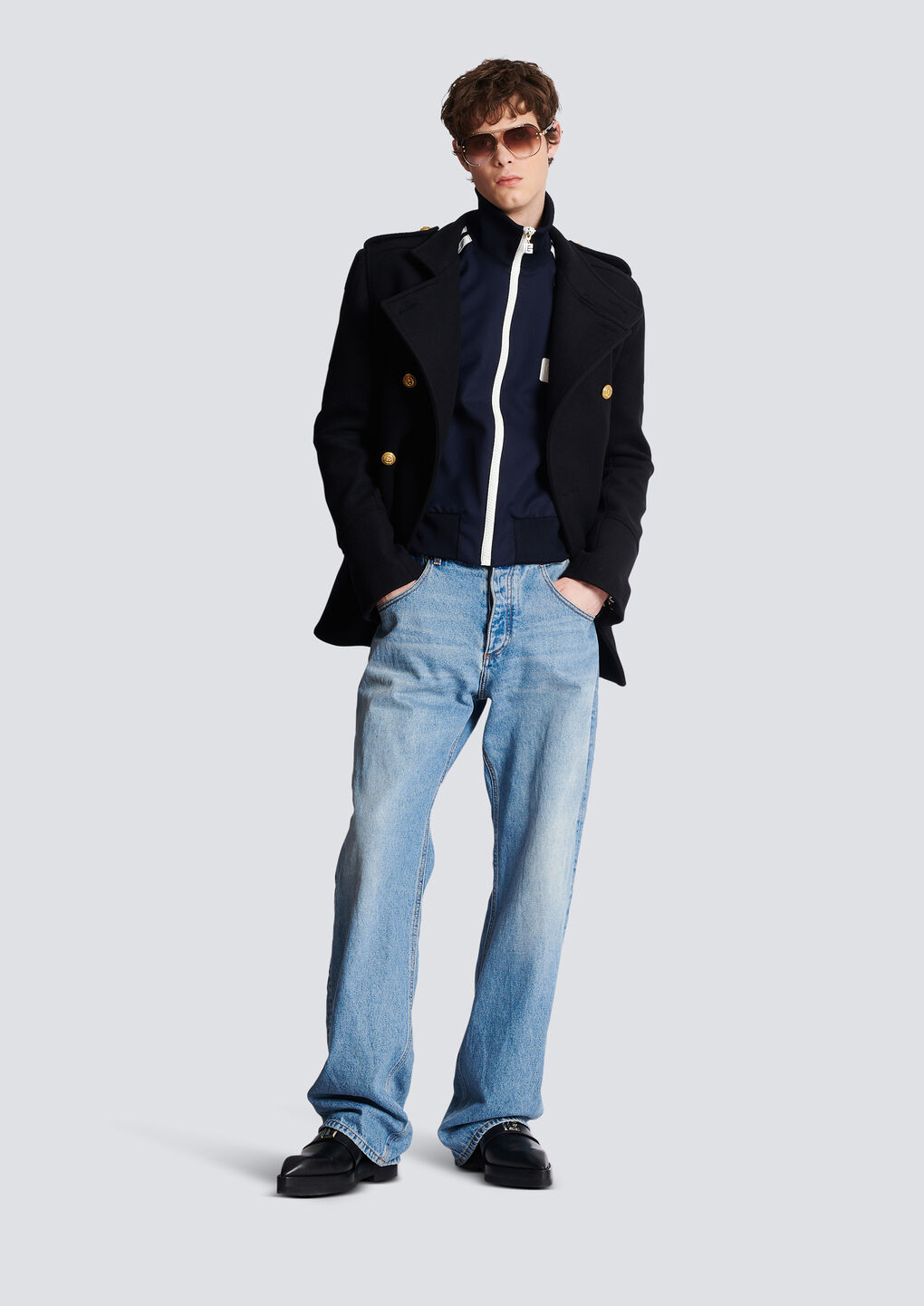 Balmain Pb Tape-embellished Bomber Jacket In Black