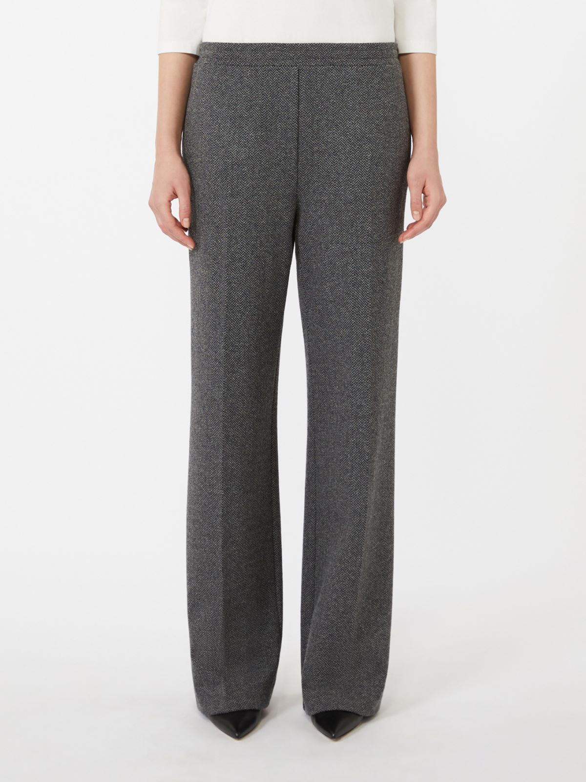 Weekend Max Mara Wool Jersey Trousers In Black