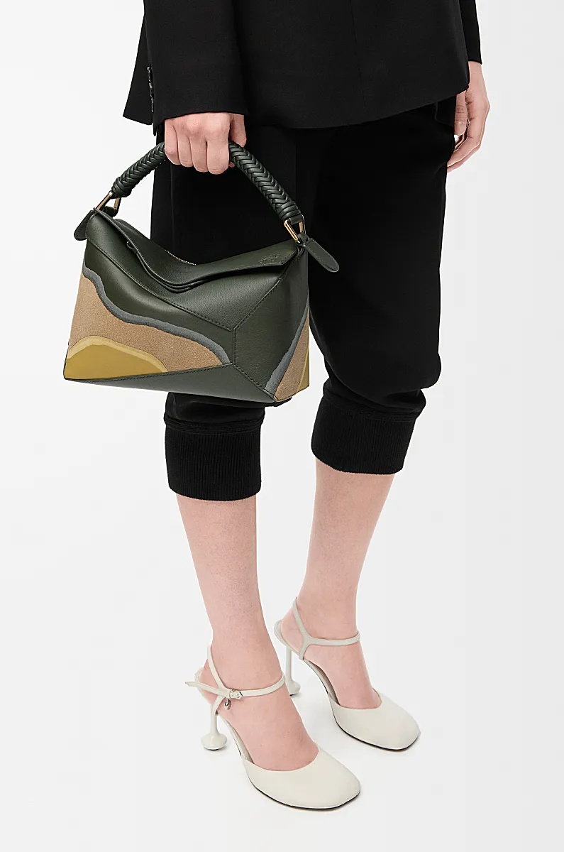 Loewe Small Leather Puzzle Edge Landscape Top-handle Bag