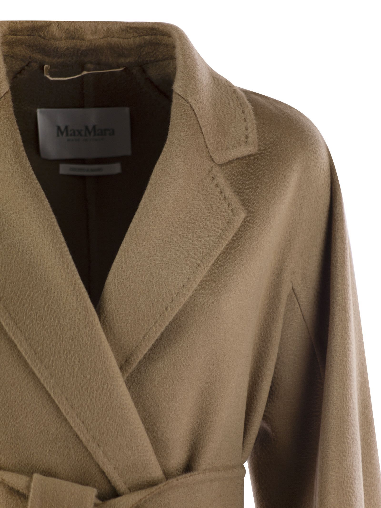 Max Mara Lapel Long-sleeved Coat In Brown