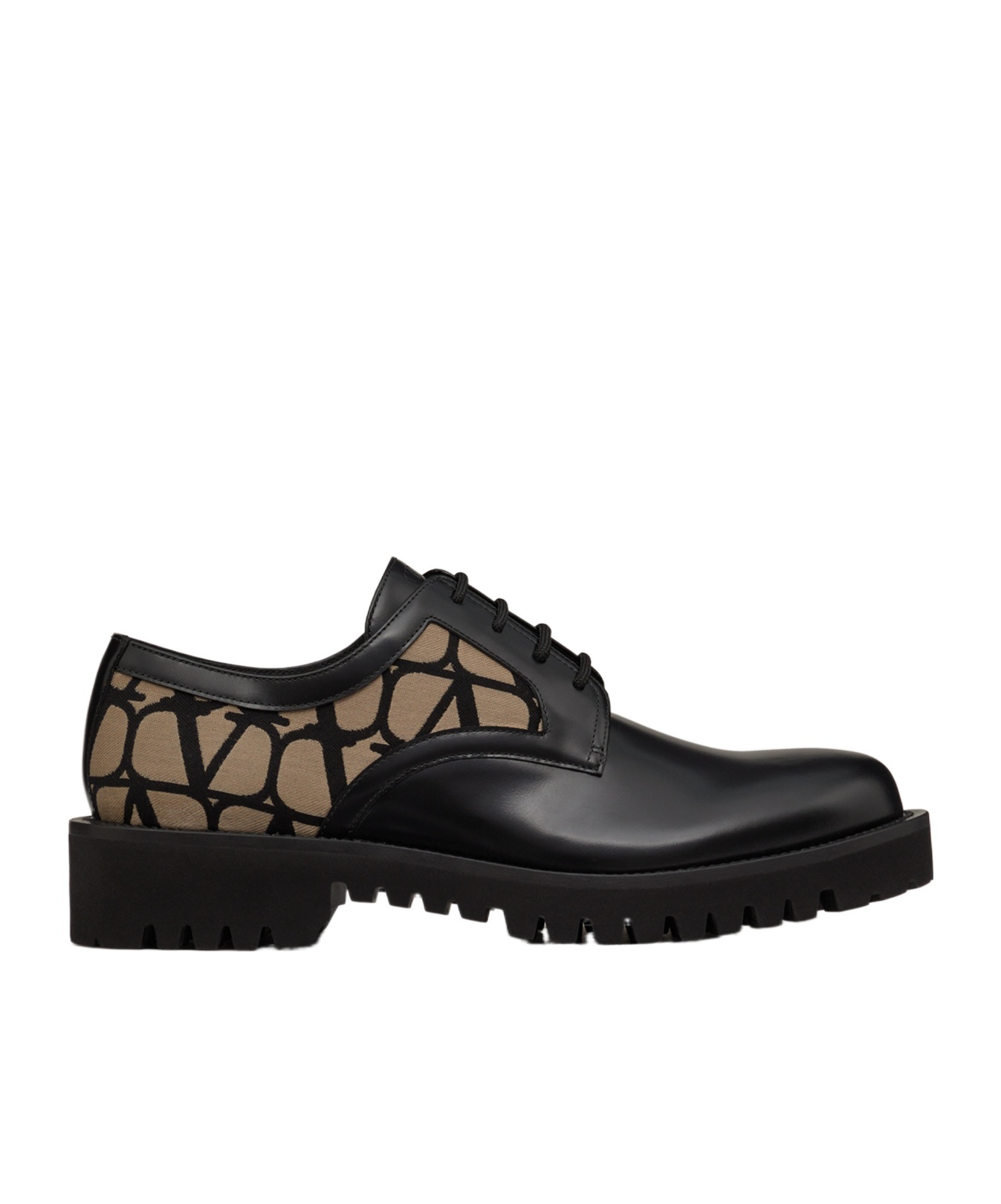 Valentino Iconographe Toile Derby Brogues In Black