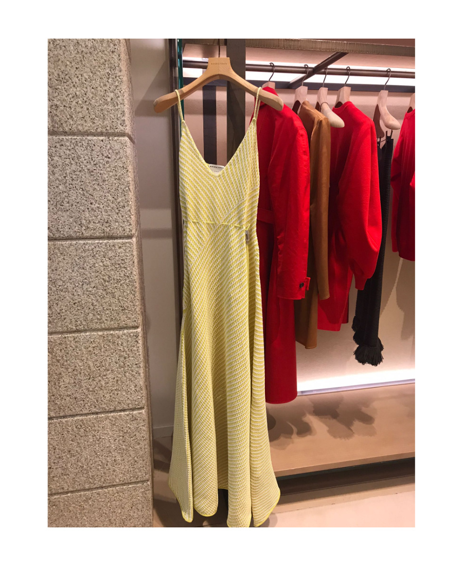 Bottega Veneta Women's Striped Cotton-blend Mesh Maxi Dress In Yellow