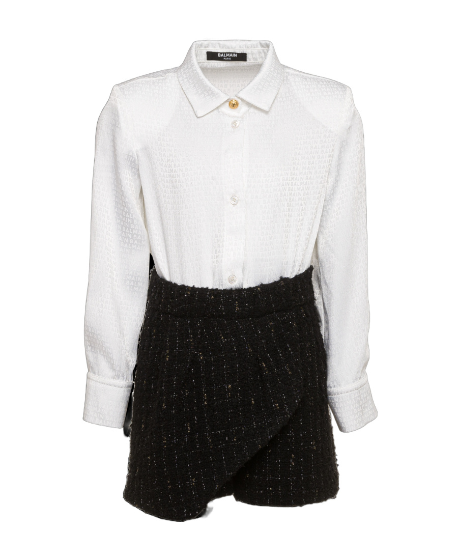 Balmain Logo-print Dress Set In White