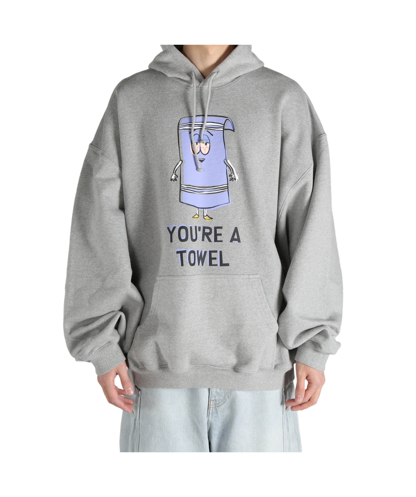 Vetements Printed Hoodie In Gray