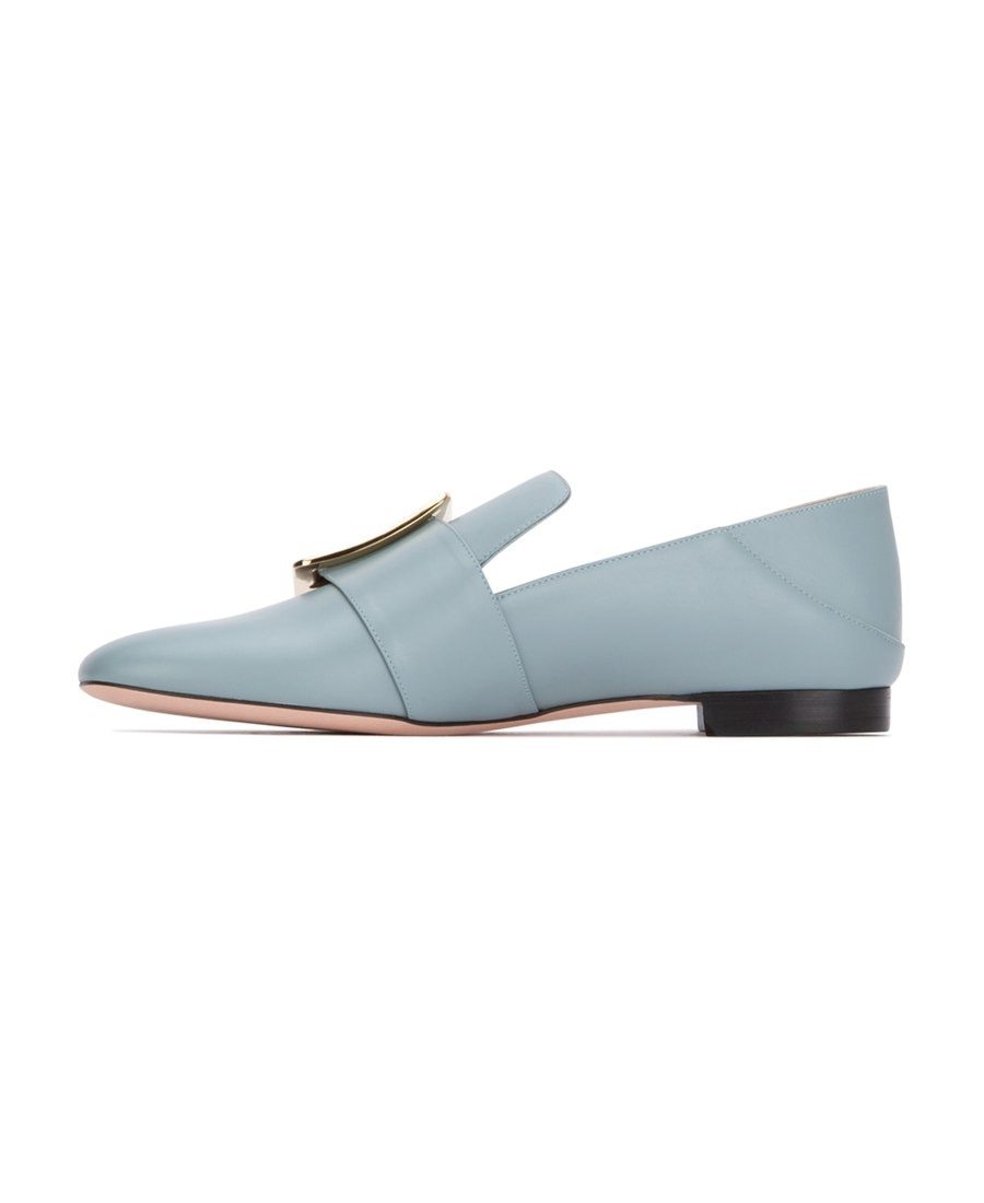 Bally Janelle Buckle Flat-soled Casual Shoes In Gray