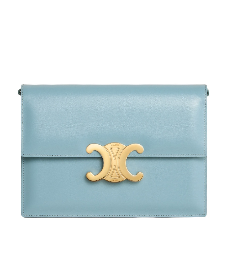 Celine Soir Triomphe Bright Face Handbag In Blue