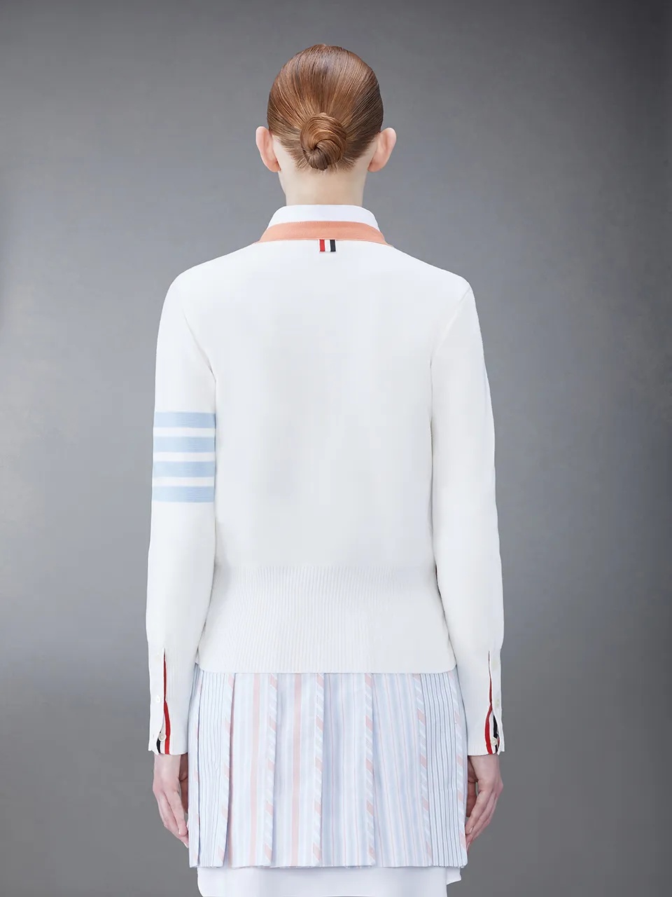 Thom Browne 4-bar-stripe Cotton Cardigan In White