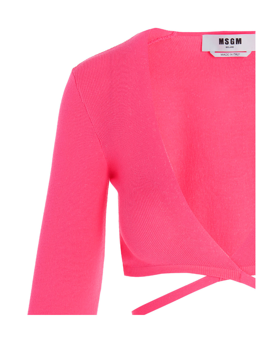 Msgm Pink Polyester Cardigan In Pink
