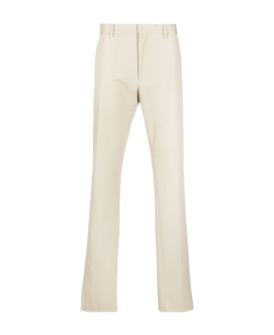 Zegna Straight-leg Cotton Trousers In Nude