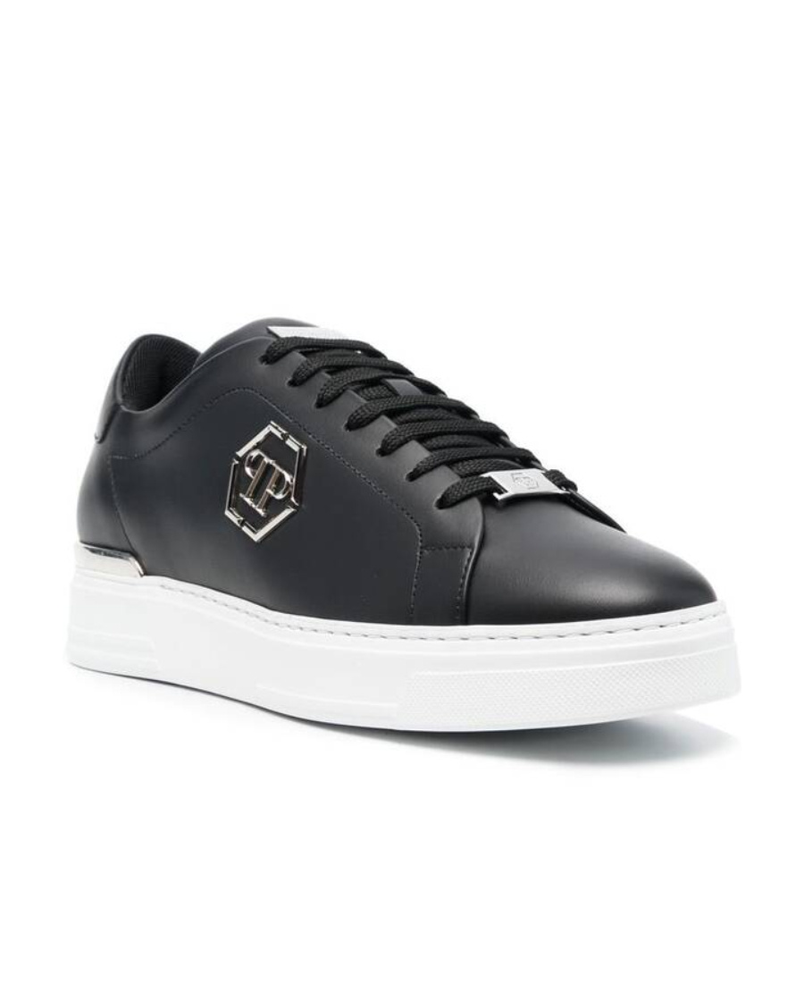 Shop Philipp Plein Low Lace-up Sneakers In Black