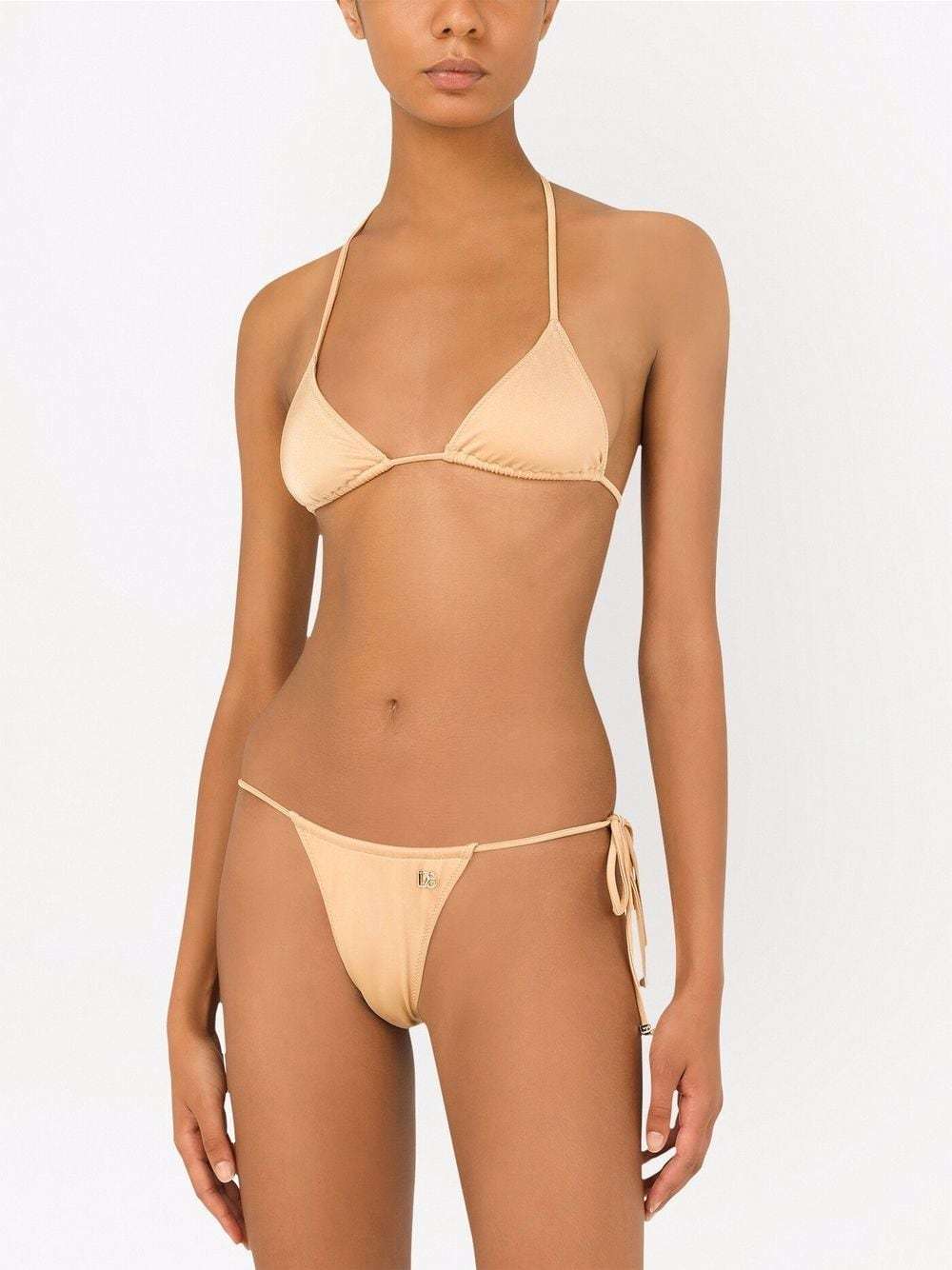 Dolce & Gabbana Halterneck Triangle Bikini In Nude