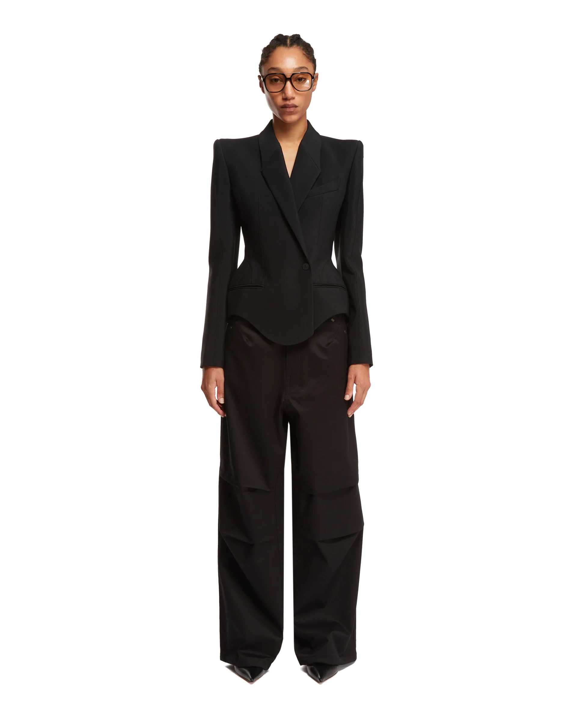 Mugler Single-button Casual Jacket In Black