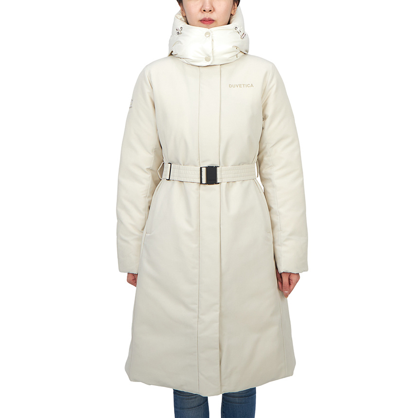 Duvetica Long-sleeved Hooded Down Jacket In White