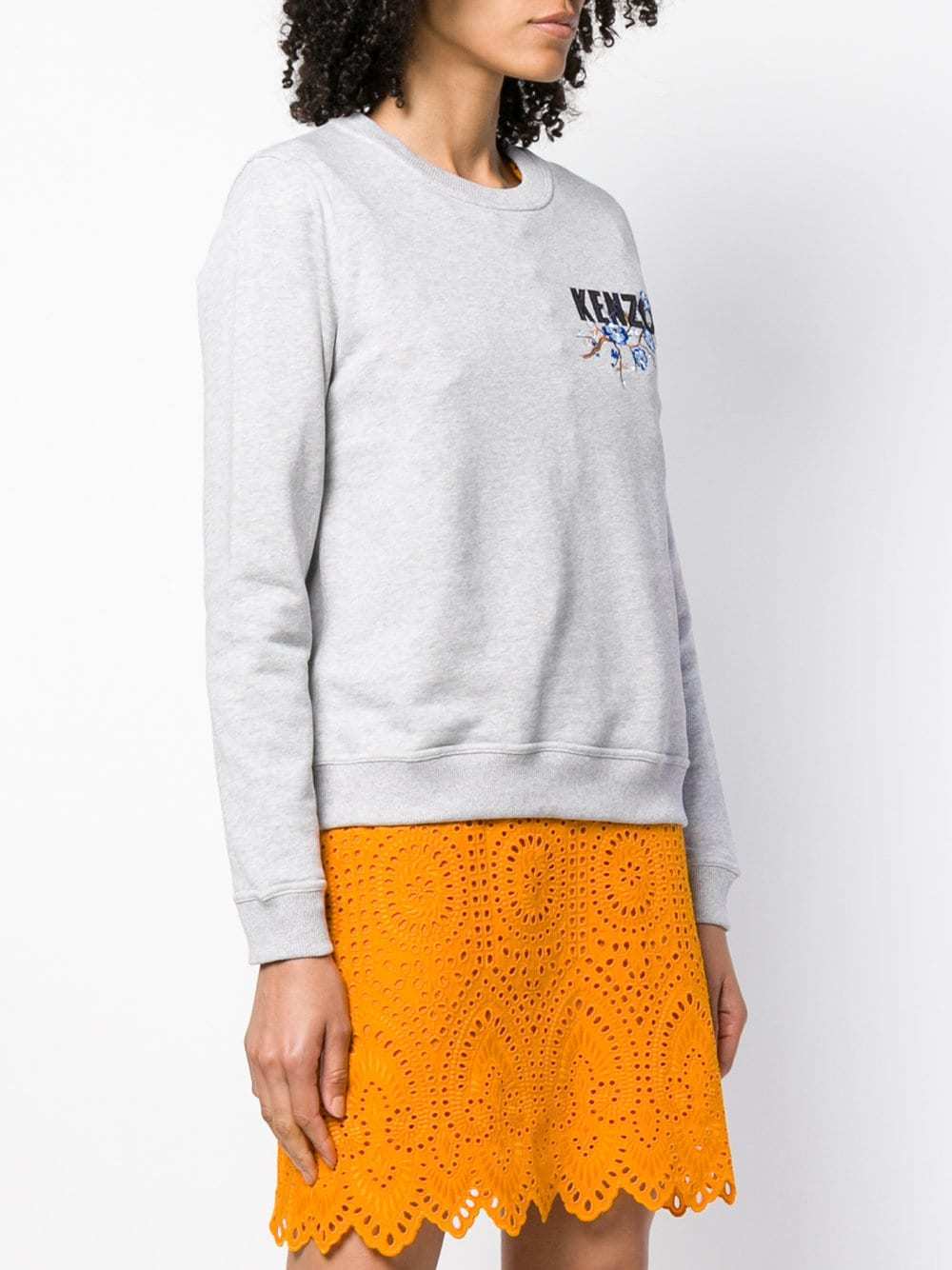 Kenzo Logo Round Neck Pullover In White
