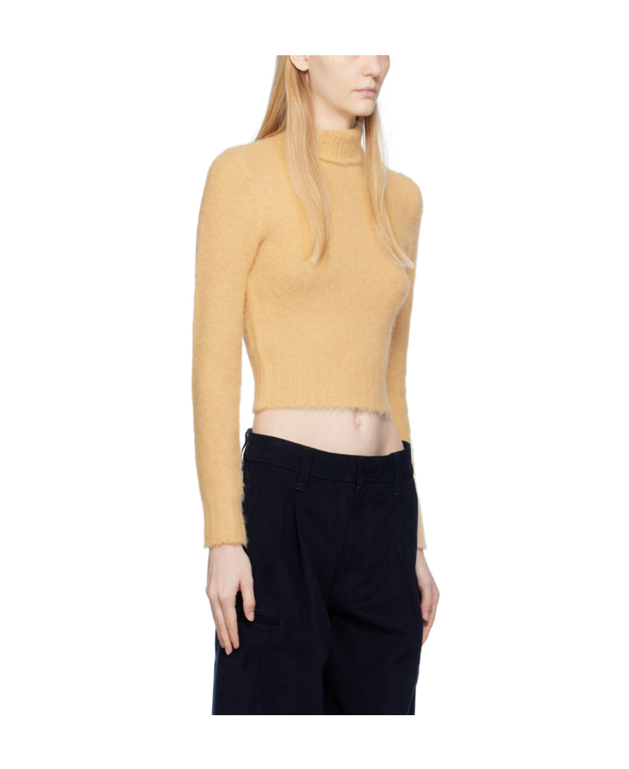 Ami Alexandre Mattiussi Long-sleeved High-neck Sweater In Nude