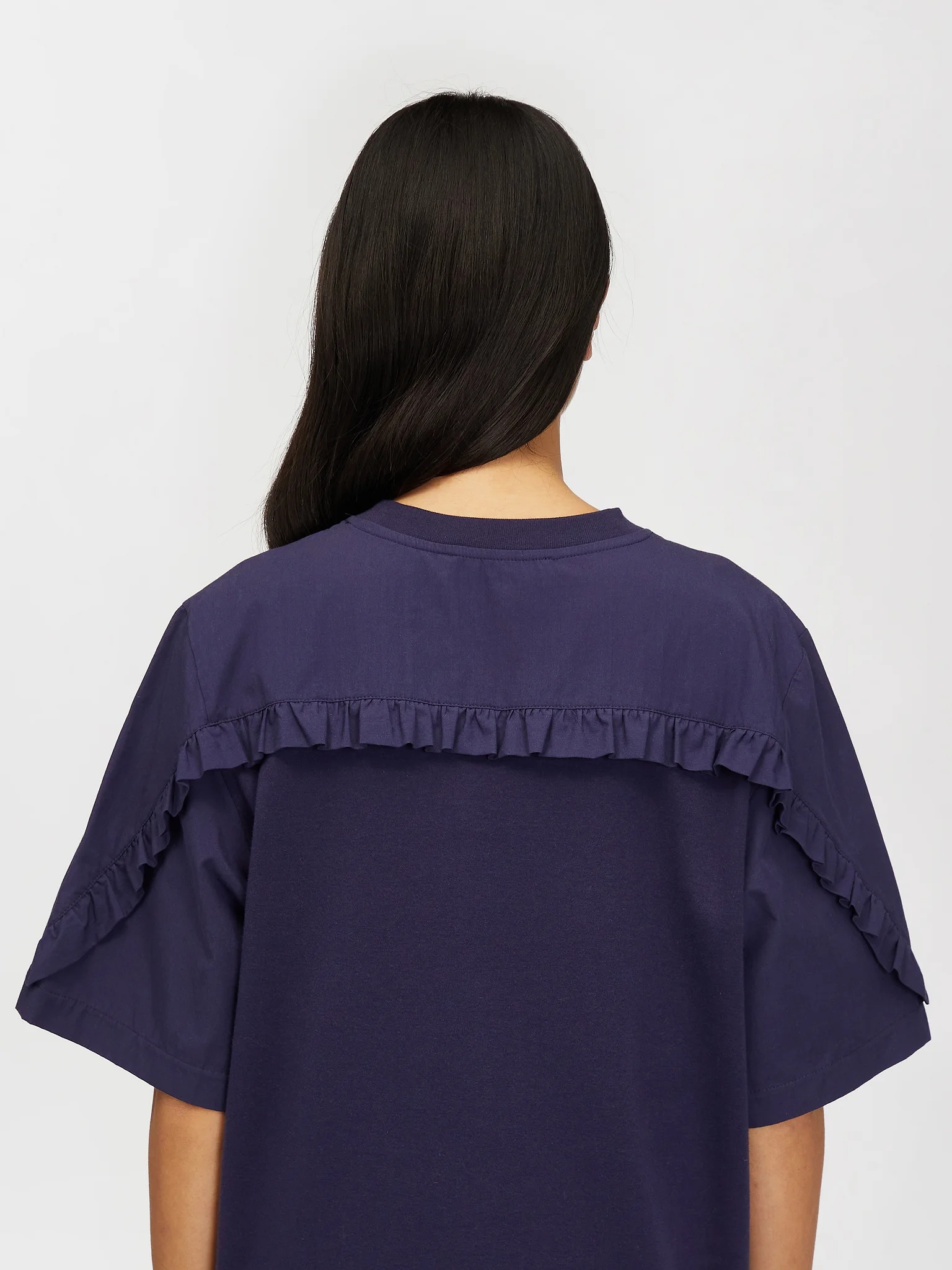 See By Chloé A Dress With Lotus Leaf Edge Details In Blue
