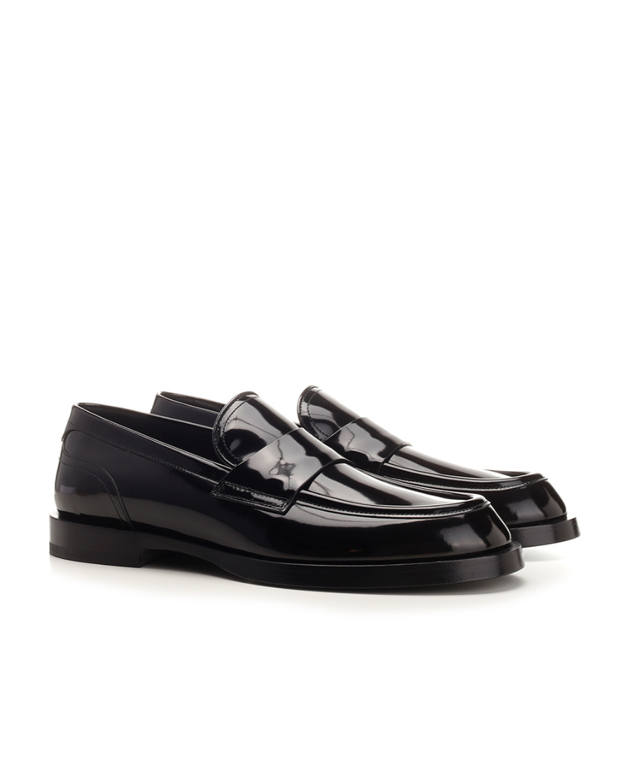 Dolce & Gabbana Polished Calfskin Loafers In Black