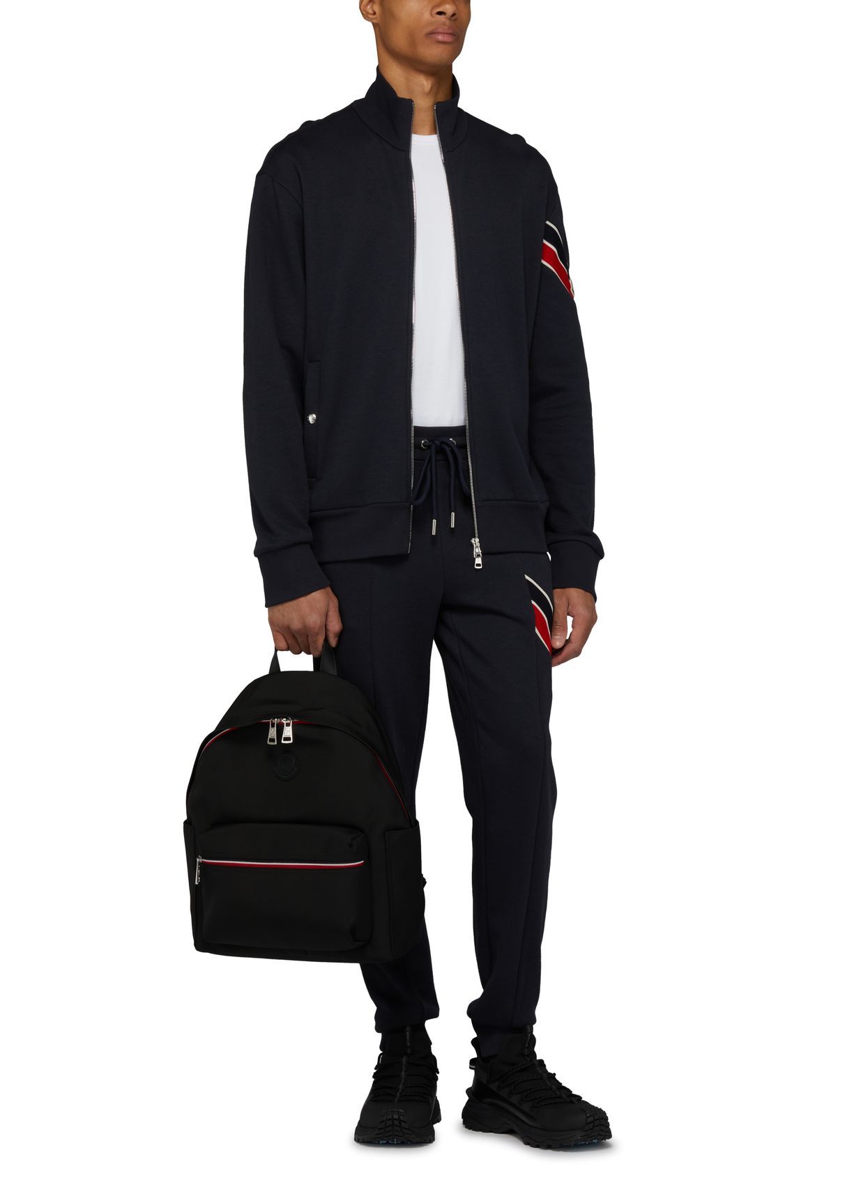 Moncler Side Logo Patch Jogging Trousers In Black