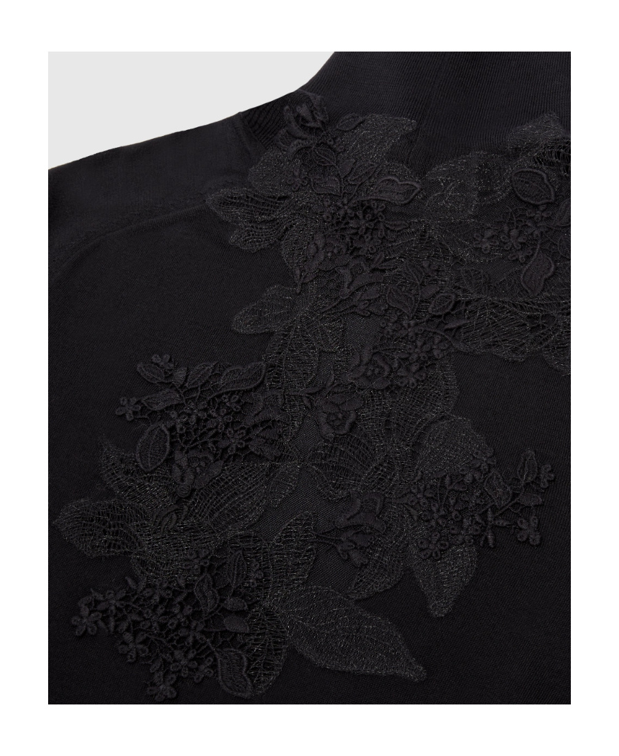 Ermanno Scervino Corded Lace-detail Knitted Jumper In Black