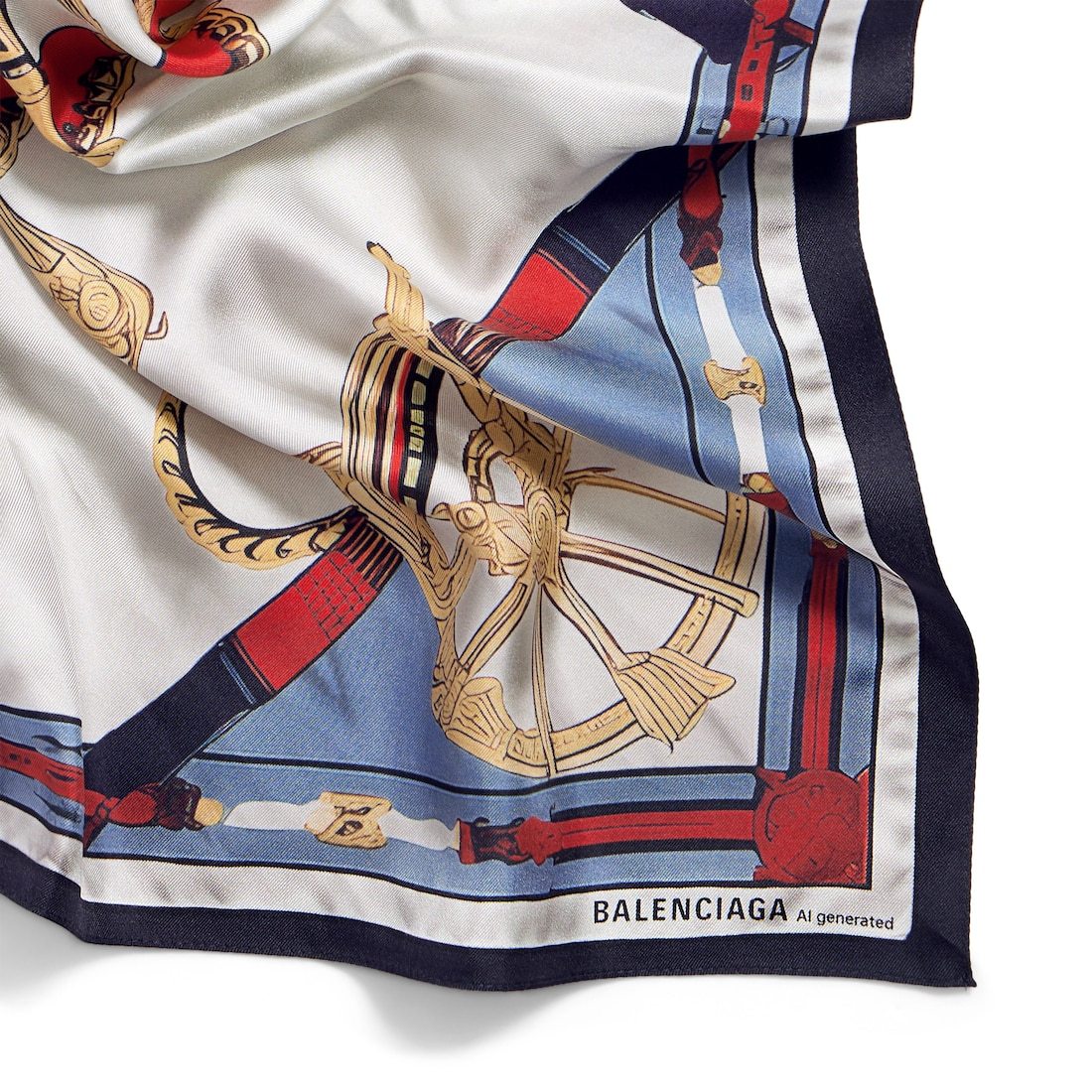 Balenciaga Women's Ai Scarf In Beige/light Blue In Multi