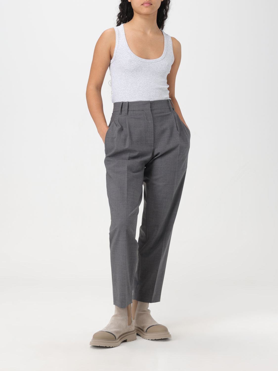 Brunello Cucinelli Pleated Tailored Trousers In Black