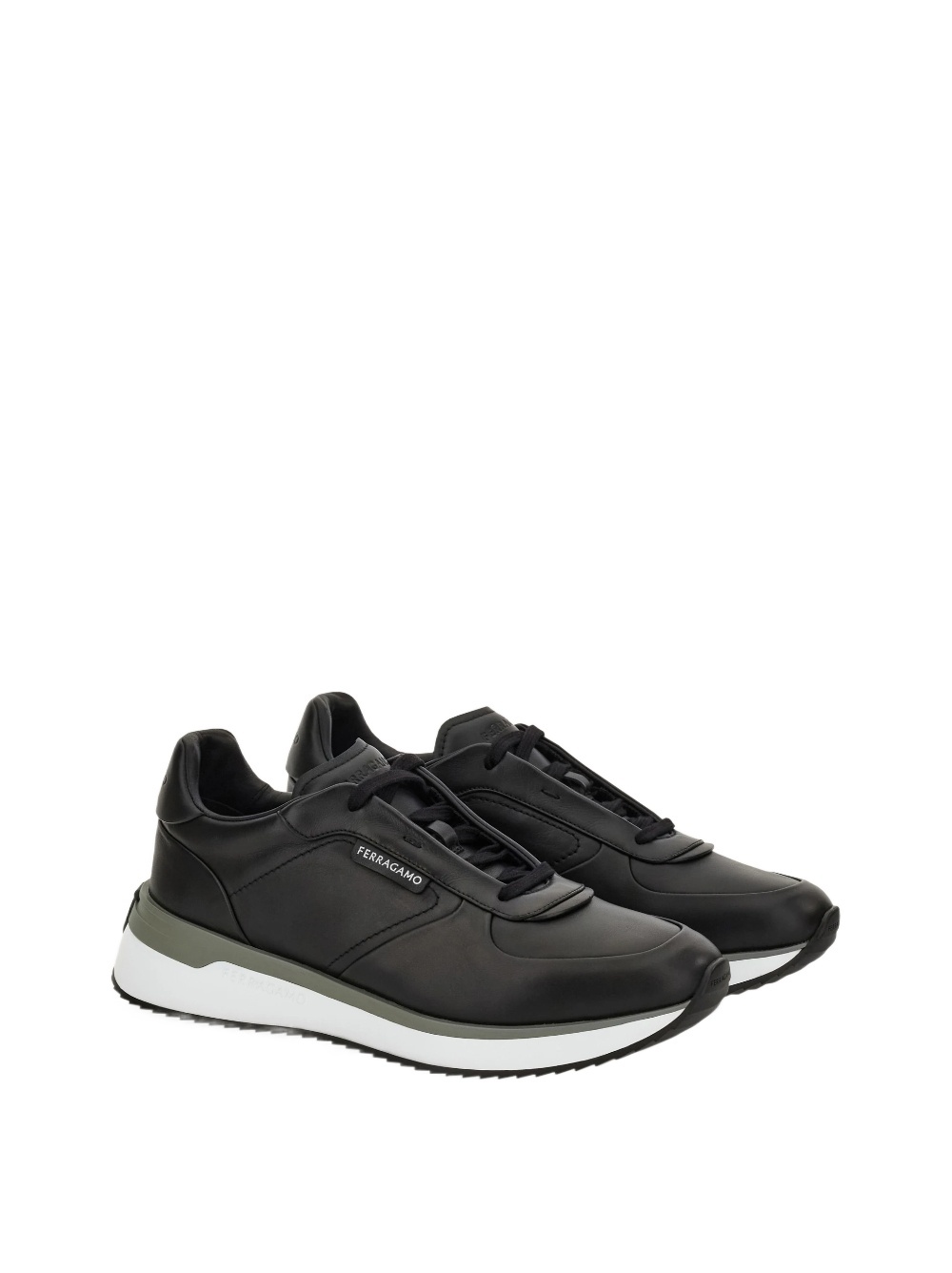 Ferragamo Low Cut Sneaker In Black