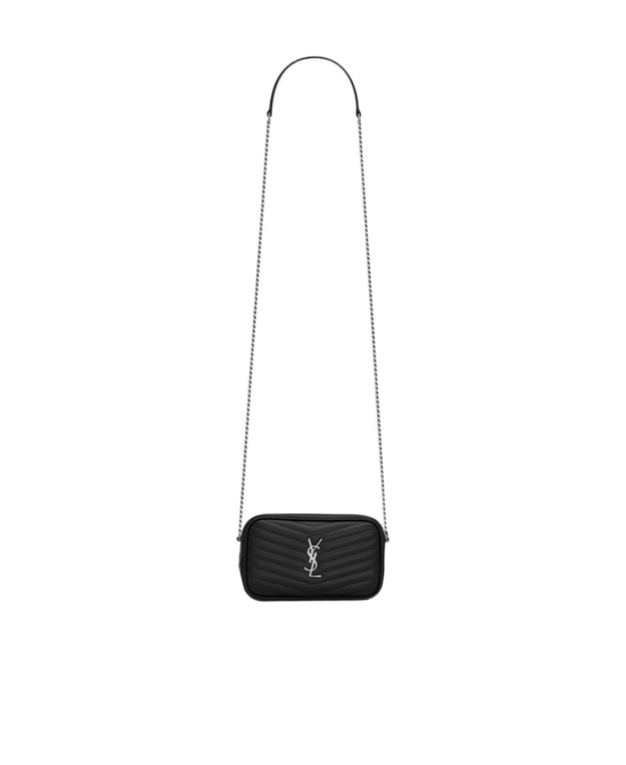 Saint Laurent Mini Lou Black Calfskin Leather Crossbody Handbag For Women Ss24 In Black