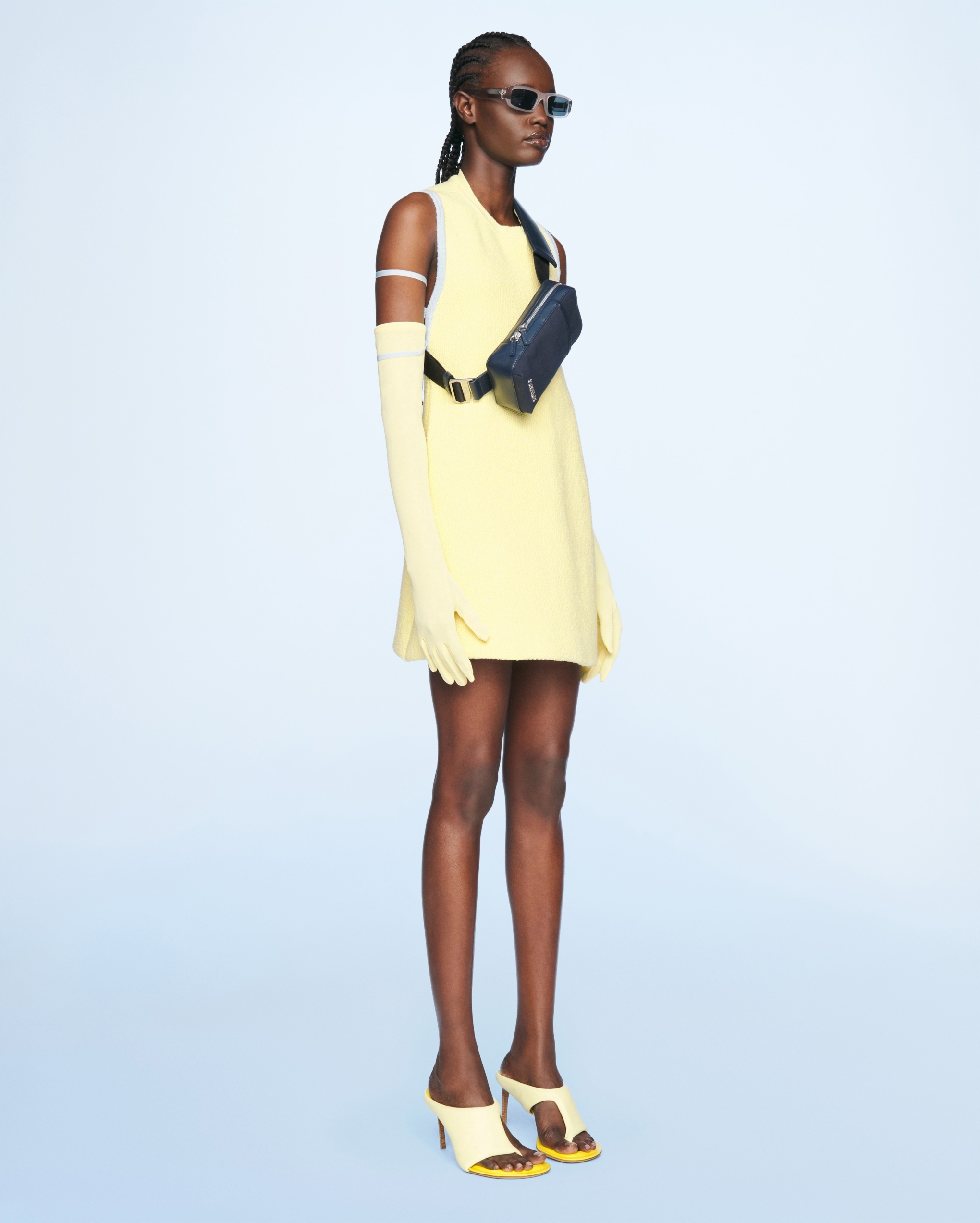 Jacquemus Bare-shouldered Mini Dress In Yellow