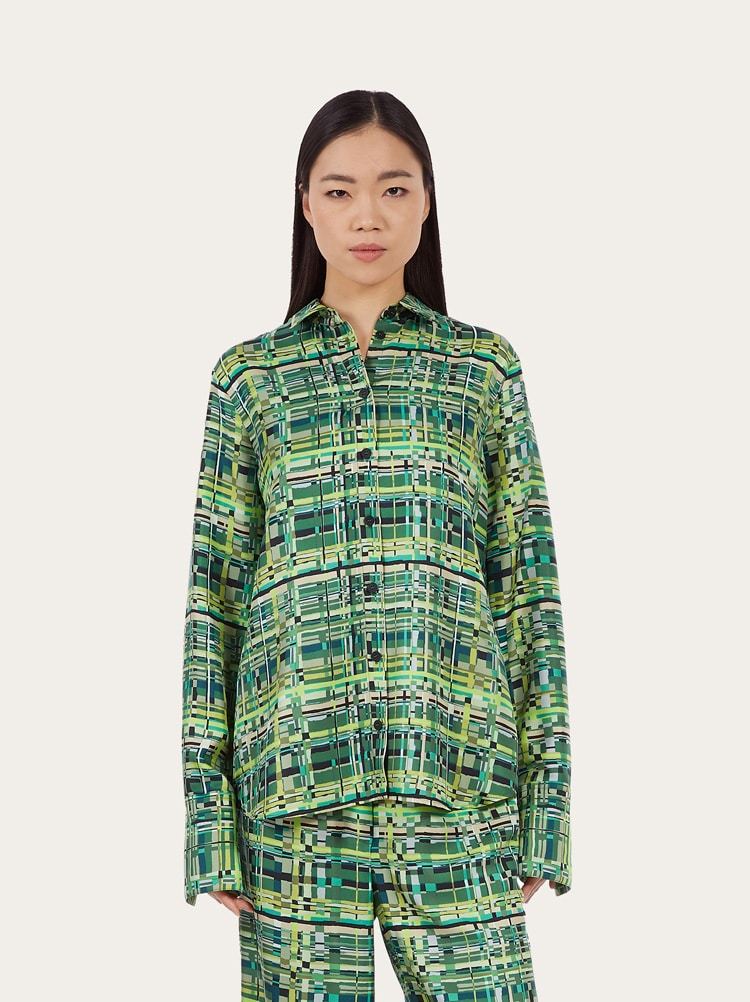 Ferragamo Long-sleeved Shirt In Green