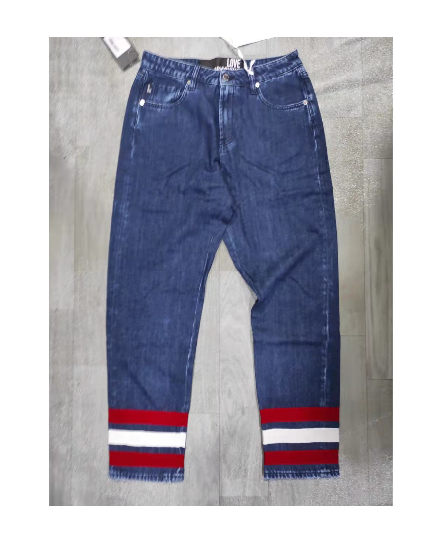 Moschino Logo Straight Jeans In Blue