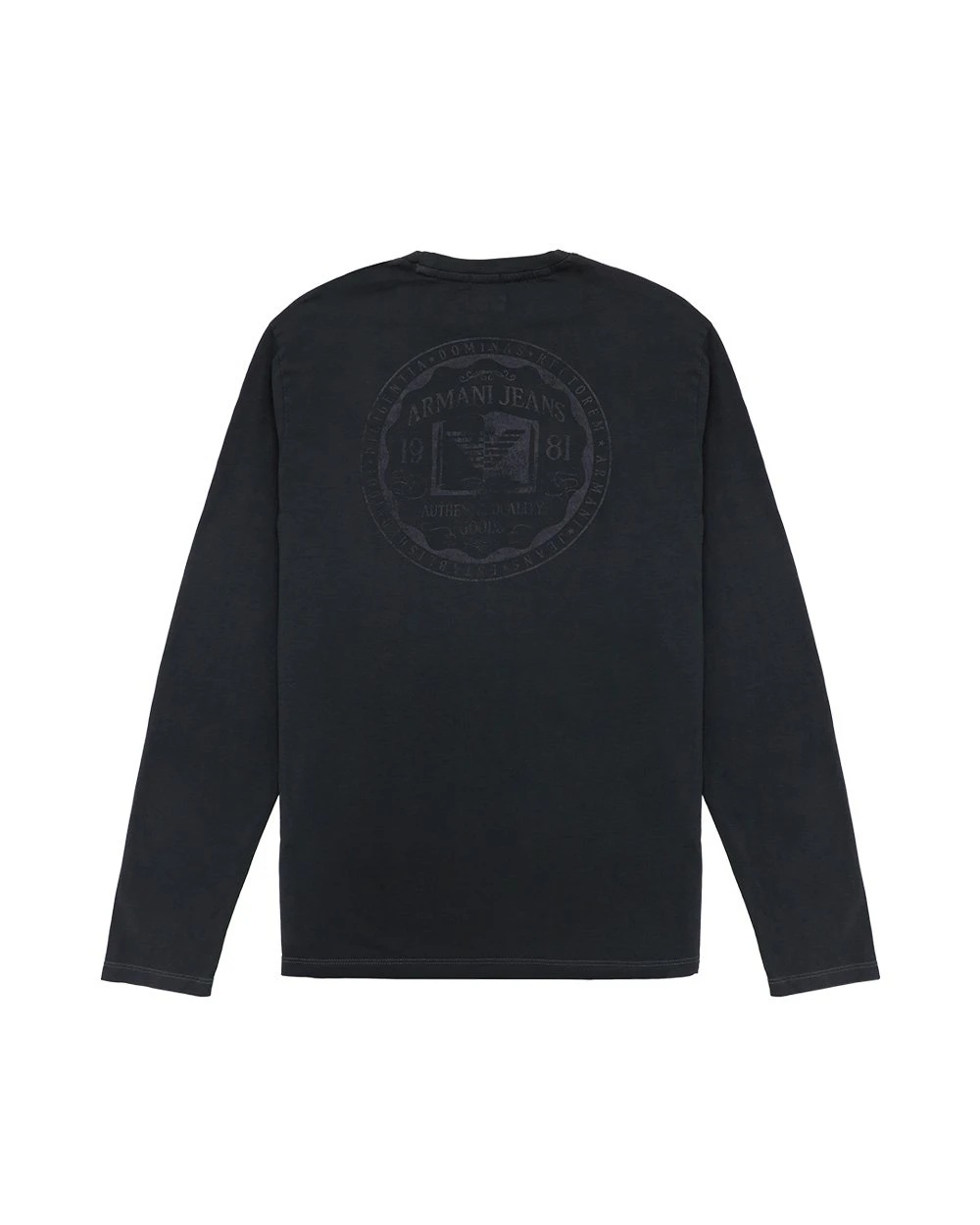 Armani Jeans Detail Long-sleeved T-shirt In Black