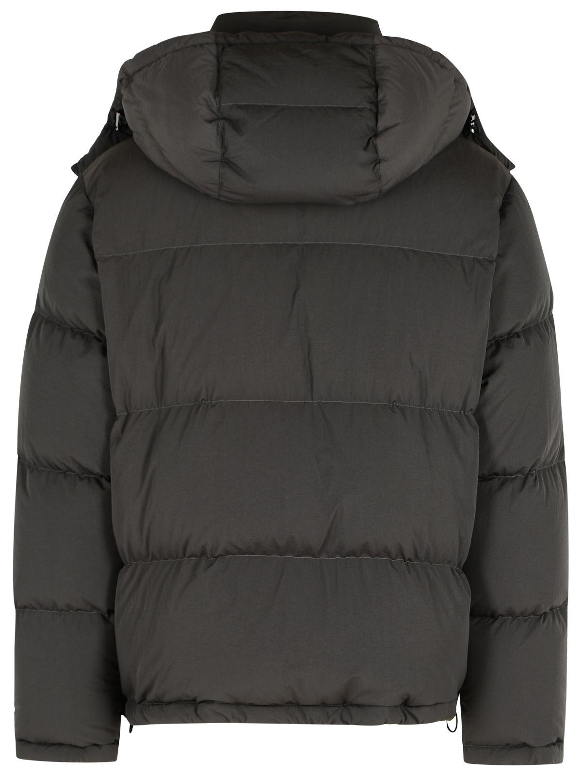 Dolce & Gabbana Padded High Collar Hooded Jacket With Zip Pockets In Black