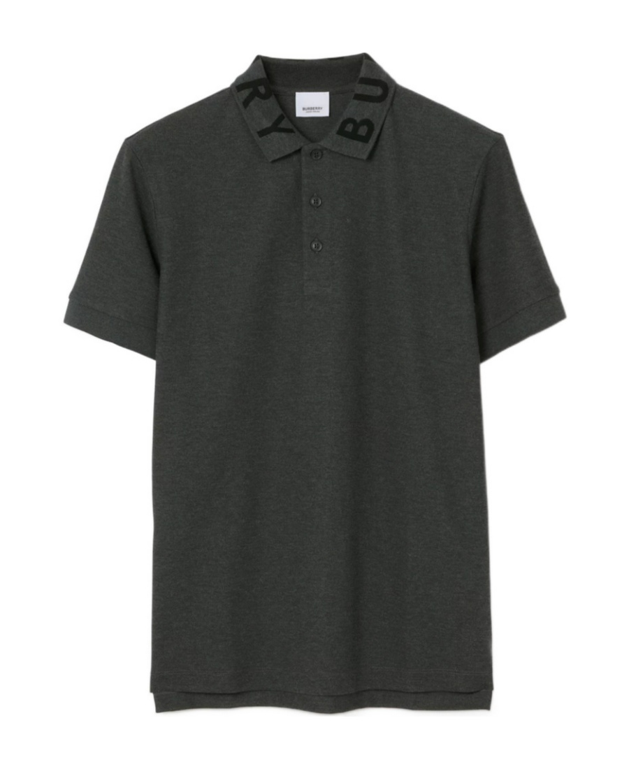 Burberry Logo Short-sleeved Polo Shirt In Gray