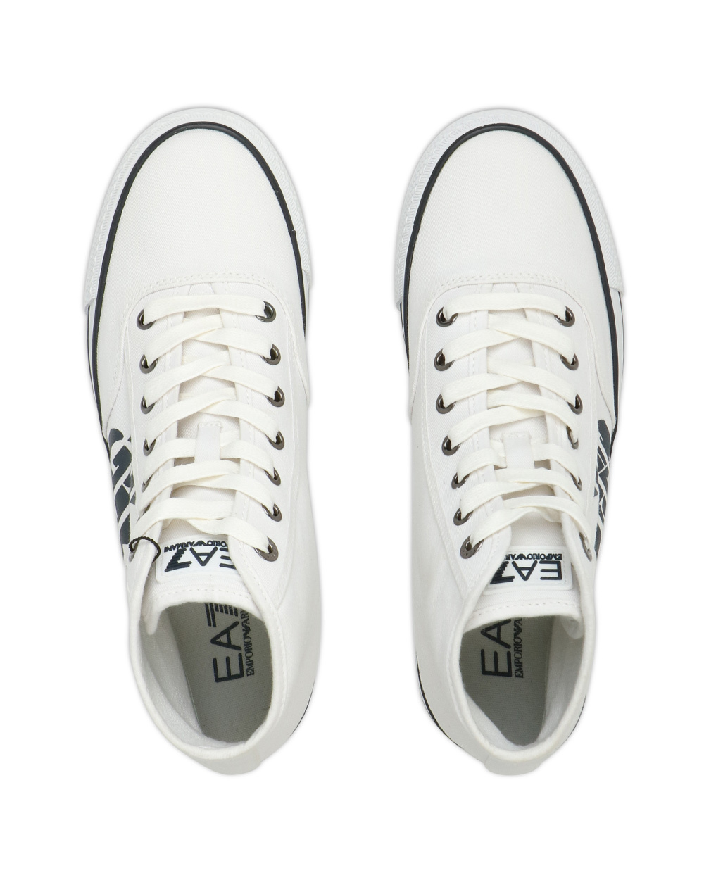 Ea7 Logo High-top Casual Sneakers In White