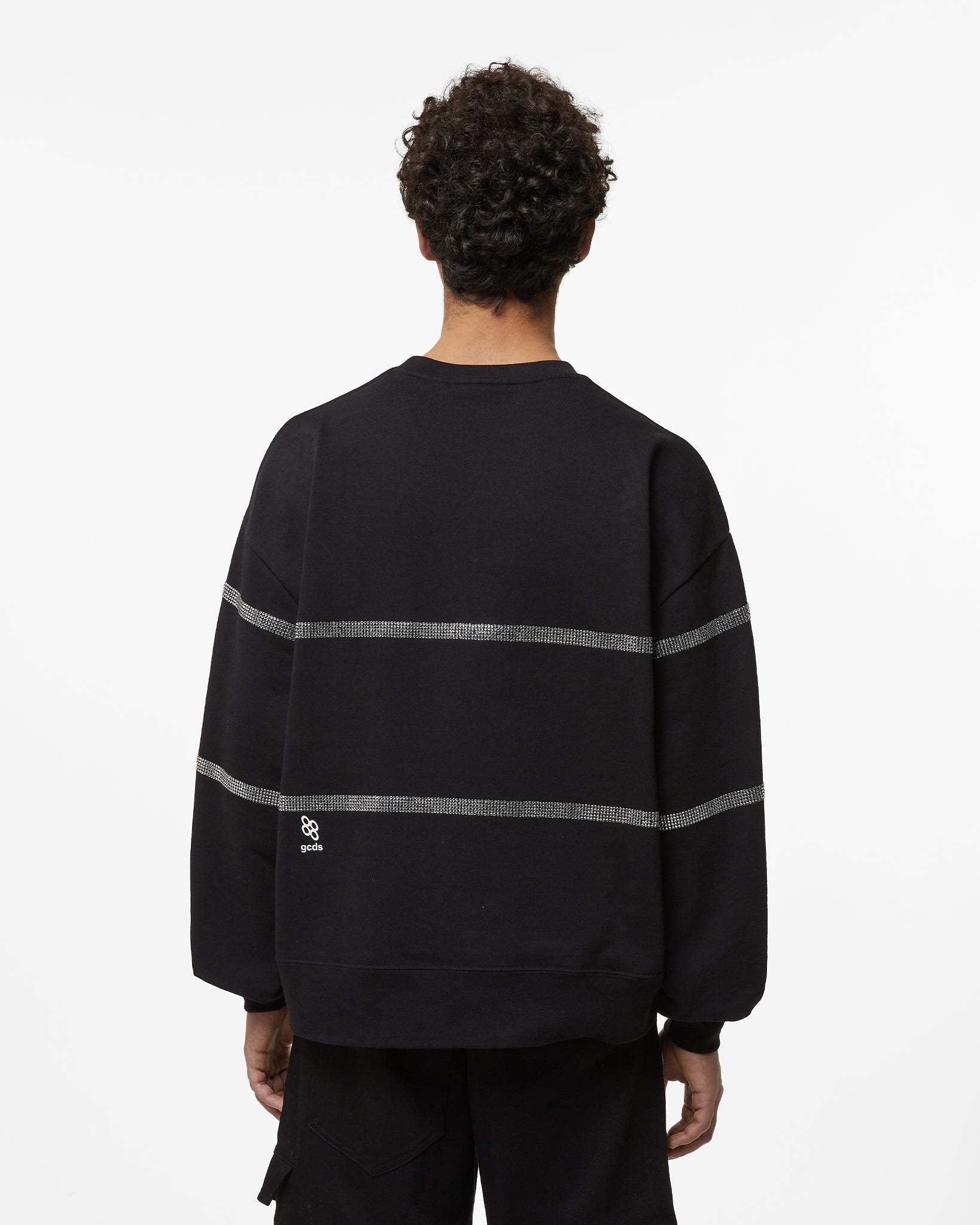 Gcds Cotton Sweatshirt With Frontal Logo Patch In Black