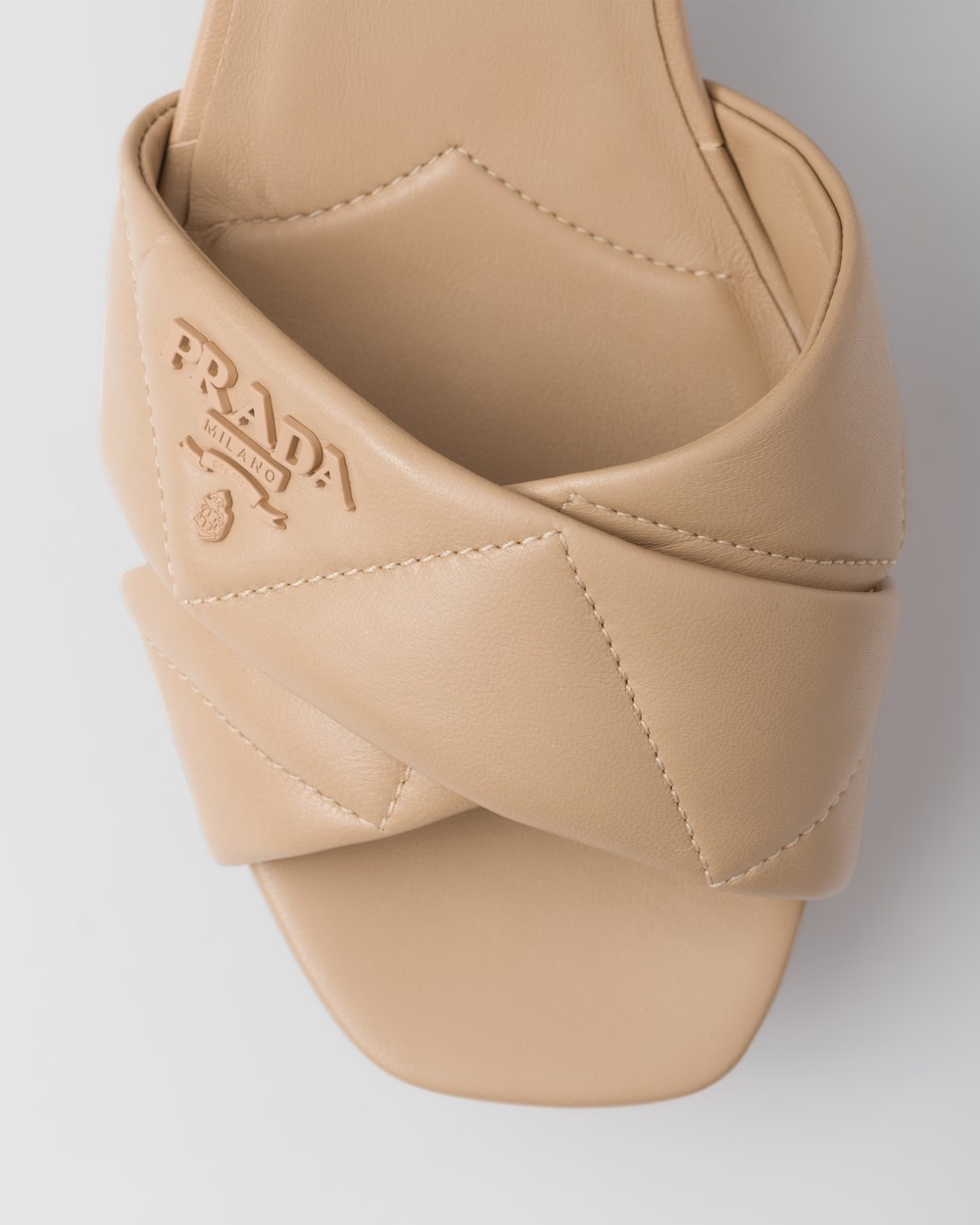 Prada Quilted High Heeled Sandals With Thick Soles In Yellow