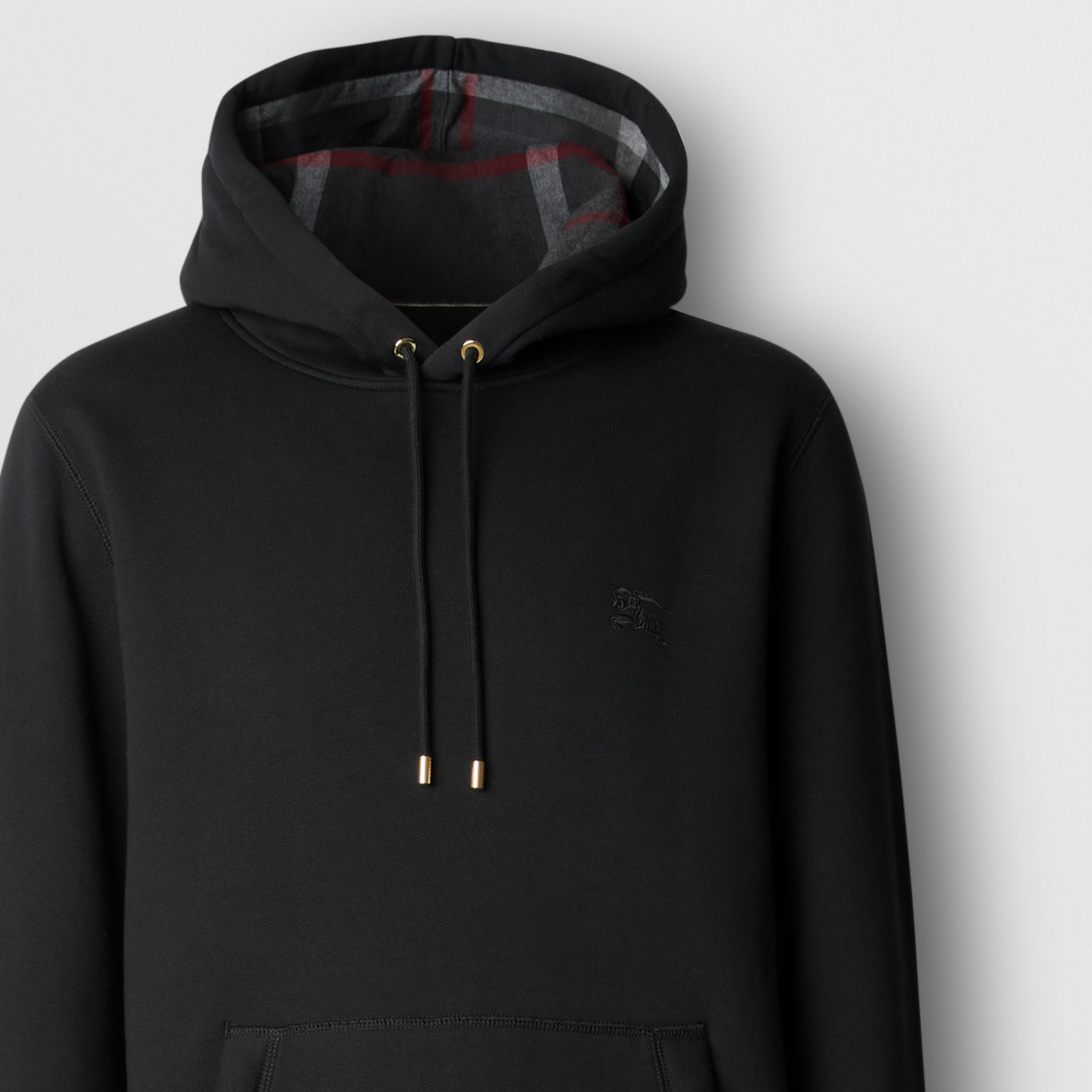 Burberry Men Black Sweatshirt With Ekd Embroidery On The Front And Logo Print On The Rear In Cotton In Black