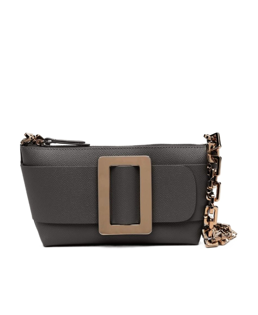 Boyy Buckle Pouchette Epsom Leather Handbag In Black