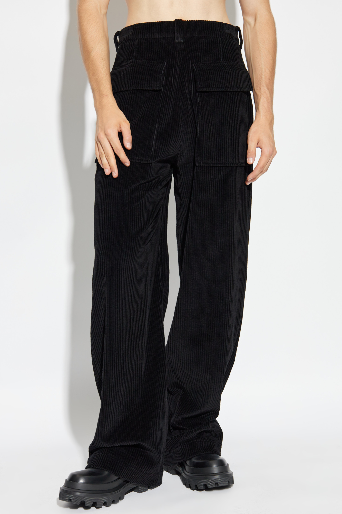 Jil Sander Straight Corduroy Casual Pants In Black