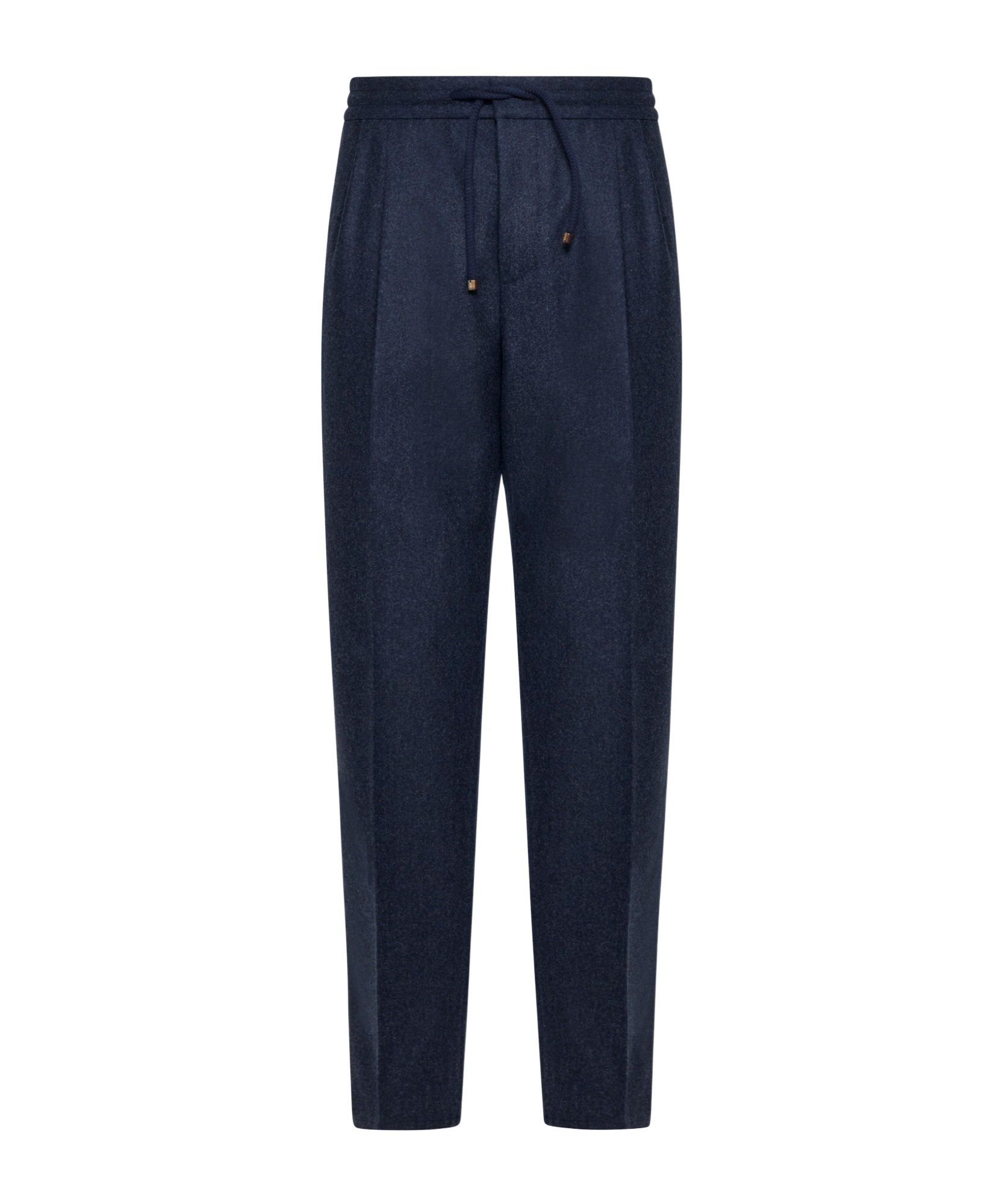 Brunello Cucinelli Ankle Length Straight Leg Trousers With Front Pleats In Black