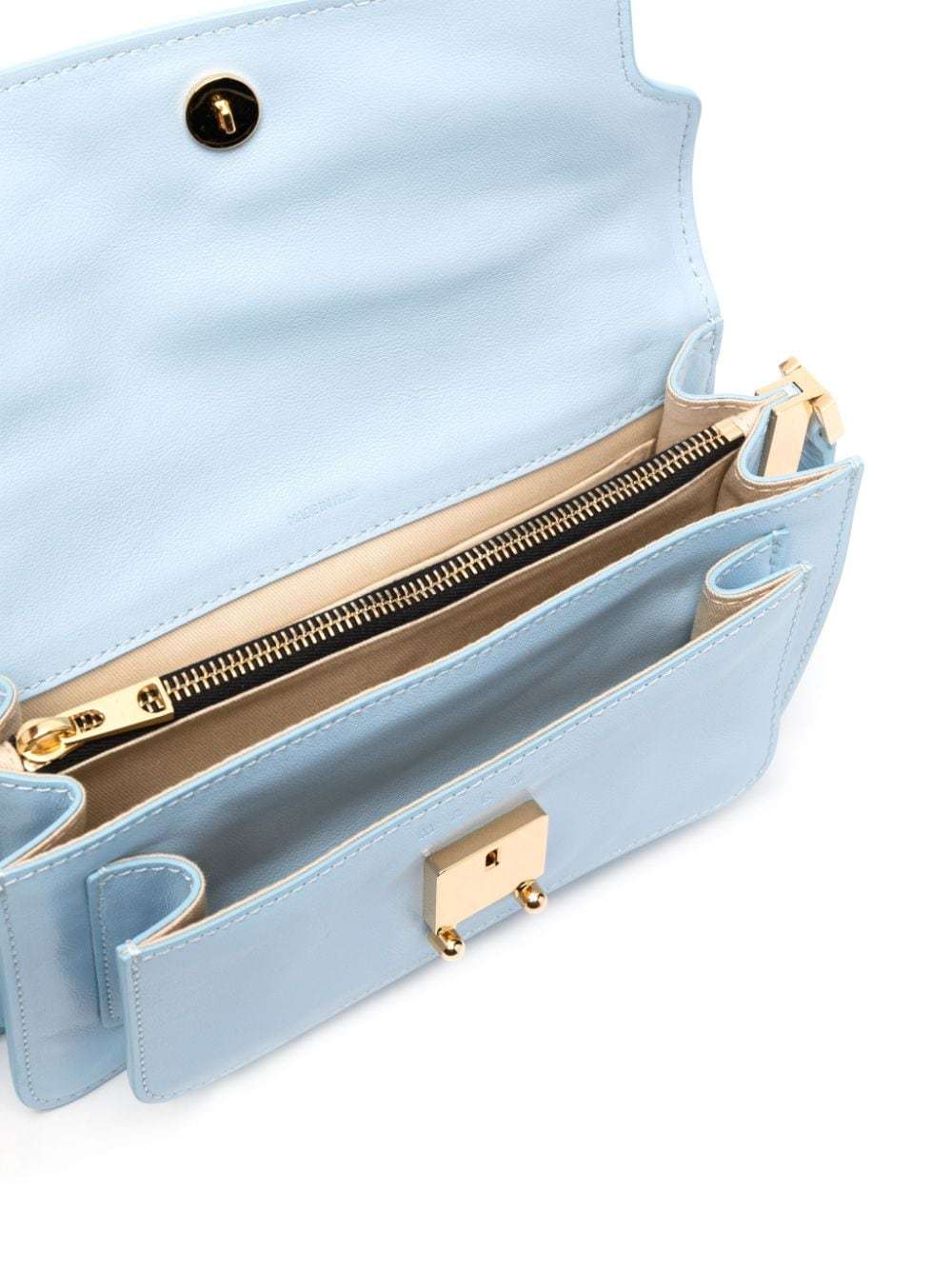 Marni Trunk Leather Shoulder Bag In Blue