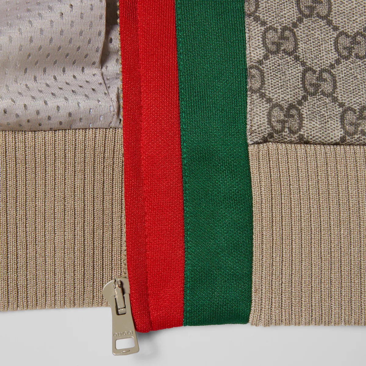 GUCCI WEB JERSEY HOODED JACKET 