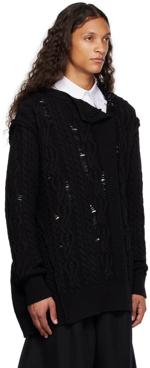 Simone Rocha Bead-embellished Merino Jumper In Black