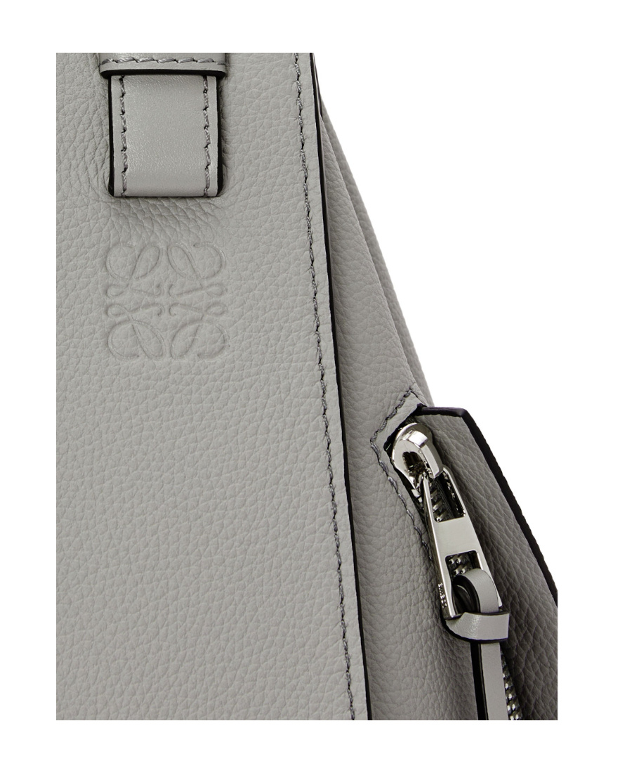 Loewe Pearl Grey Hammock Small Leather Shoulder Bag In Gray